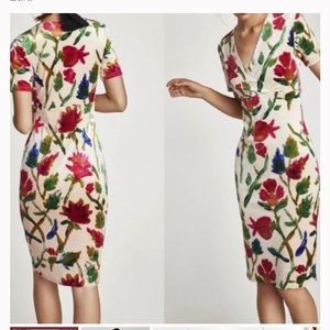 Zara velvet floral dress